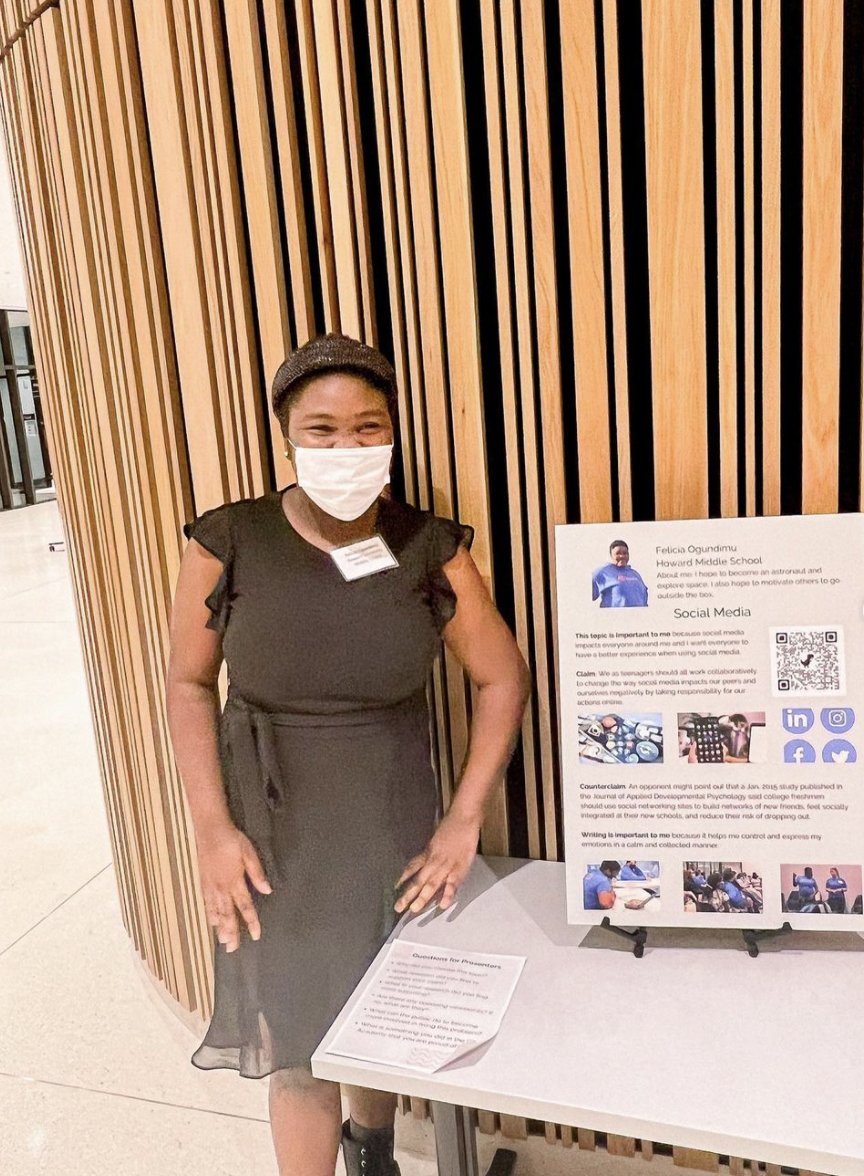 DC PCSB #DCCharterProud (@dcpcsb) on Twitter photo Sending a #DCcharterProud congratulations to <a href="/HowardUms2/">HowardUMS2</a> 8th-grade students, Isabella and Felicia for their win in <a href="/OneWorldEdu/">One World Education</a> 2021 G8 Challenge. Felicia won 3rd place for oral presentation and Isabella won 4th place for essay!
#DCcharters Sending a #DCcharterProud congratulations to <a href="/HowardUms2/">HowardUMS2</a> 8th-grade students, Isabella and Felicia for their win in <a href="/OneWorldEdu/">One World Education</a> 2021 G8 Challenge. Felicia won 3rd place for oral presentation and Isabella won 4th place for essay!
#DCcharters