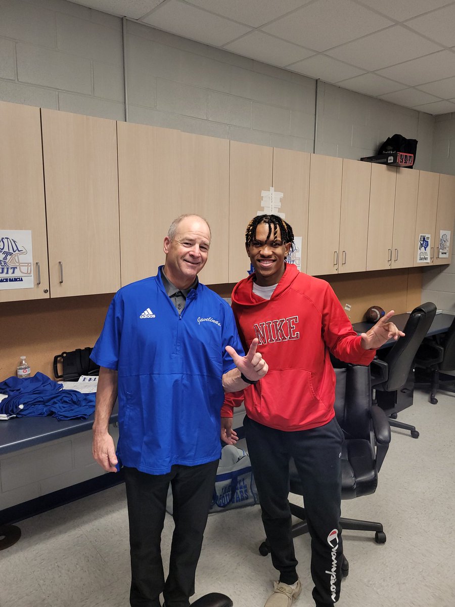 Thanks to <a href="/NealLahue/">Coach Neal LaHue</a> for coming to talk to our athletes today. <a href="/warren_jr2/">Derrick Warren JR</a> is going to be a heck of a player for at the next level. Big things happening in Jarrell!