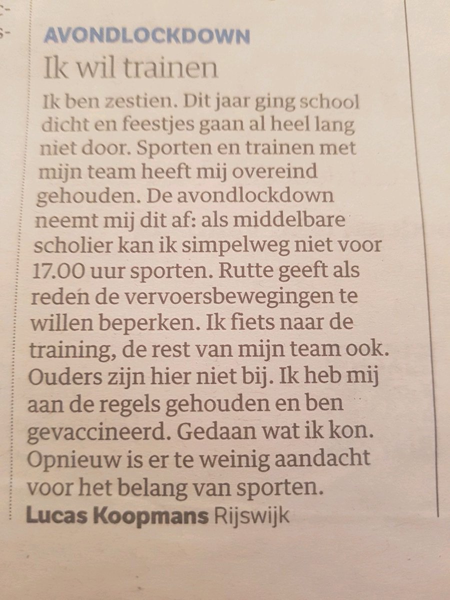 Raak! @nrc #sportenisgezond #gezondheidscrisis