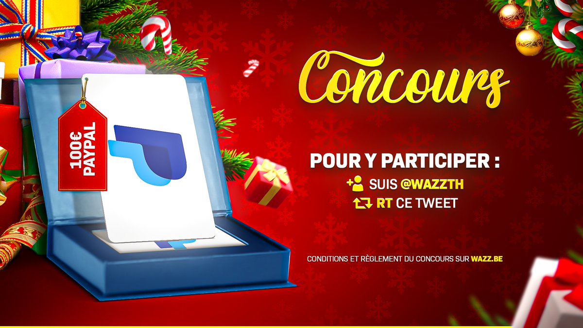 #CONCOURS 🎁 Jour 4 sur 15
Tente de gagner 100€ sur PayPal ! 😈

Pour y participer, tu dois :
👉🏼 suivre <a href="/wazzth/">WaZz</a>
👉🏼 RT ce tweet

Participe aussi sur Insta pour doubler tes chances : instagram.com/p/CXeIwFAsS5K/ 🍀