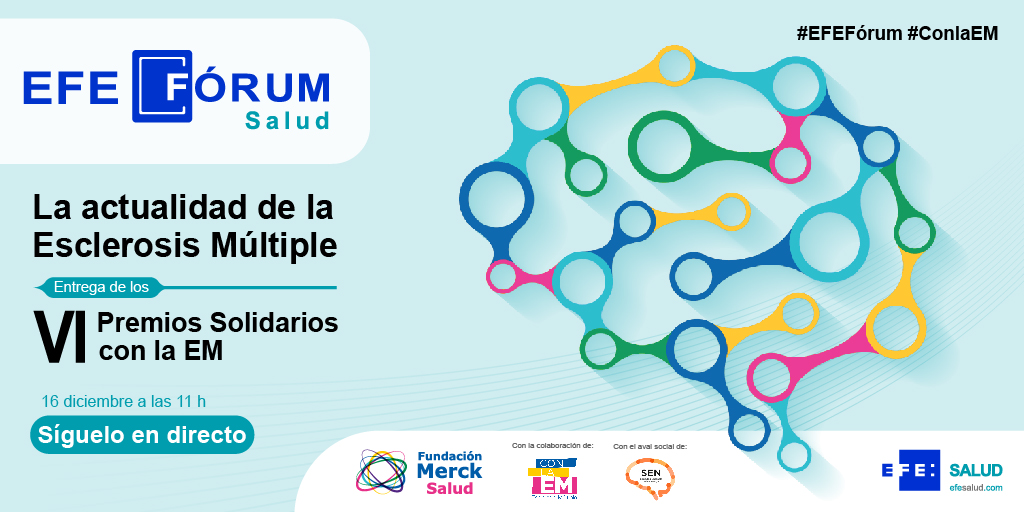 EFEcomunica's tweet photo. La @fundmercksalud y @efesalud organizan el #EFEFórum #EsclerosisMúltiple, que culminará con la entrega de los VI Premios Solidarios #ConlaEM.

🗓️  16 diciembre 11.00h.

Síguelo en directo: https://t.co/c1U6IVcC6b https://t.co/oTDrl33MxZ