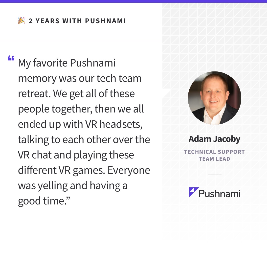 pushnami's tweet photo. We are celebrating two outstanding #pushpeeps this month! 🎊 🎉
Happy #pushiversary!
#milestones #employeeadvocacy https://t.co/3cjy9nmwCw