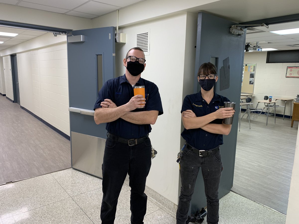 Leyden Ind Tech (@leydenindtech) on Twitter photo If it weren’t for the coffee cups we wouldn’t be able to tell the difference between <a href="/potvingprxp/">Paul Potvin</a> and <a href="/L_Longstreth/">Lindsay</a> on Twin Day #leydenpride #safetyfirst If it weren’t for the coffee cups we wouldn’t be able to tell the difference between <a href="/potvingprxp/">Paul Potvin</a> and <a href="/L_Longstreth/">Lindsay</a> on Twin Day #leydenpride #safetyfirst