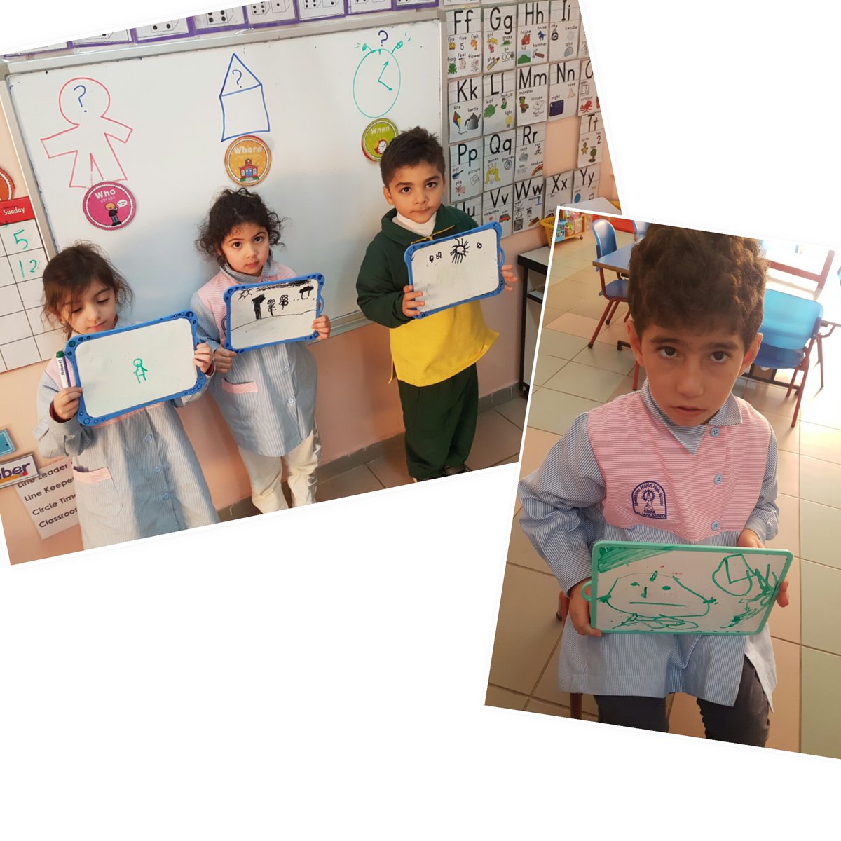 Danadanab1's tweet photo. Ok! So we listened to a story and were divided into groups, and in each group a learner had a task to focus on to fill the story map! And yes, our little presenters did it cooperatively .@Darineyassine @Hhhsinfo @TawilNoor @DaraziFarah @tbaassiri https://t.co/9Snyycddn2