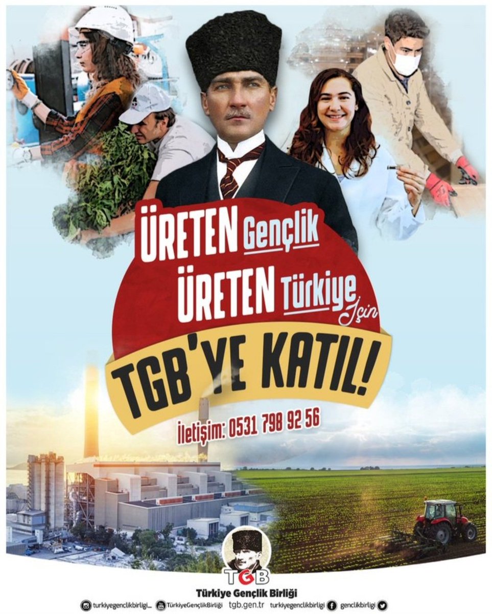 Üreten Türkiye'yi kurmak için ayağa kalkıyoruz. Gençlik çalışsın, Türkiye kazansın!

Hadi sen de omuz ver. Atatürkçü, vatansever gençliğe TGB'ye Katıl 🇹🇷

🔗tgb.gen.tr/uye-ol

☎️0530 564 96 89