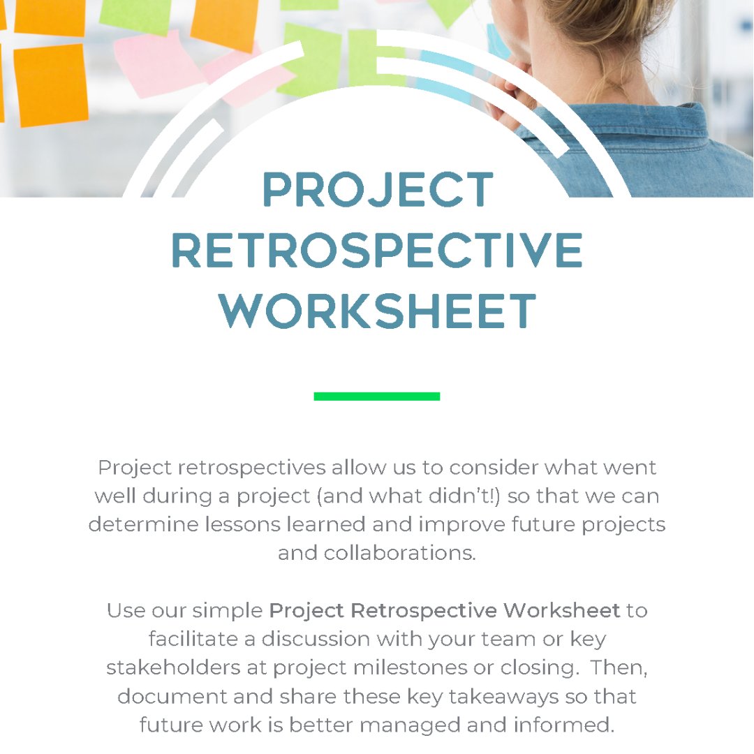 YazdaniCF's tweet image. Want to facilitate a project retrospective? Download a copy of our simple, 2-page, Project Retrospective Worksheet: guides.yazdaniconsulting.com/retrospective

#projectclosing #projectretrospective #projectmanagement #projects #projectmanager #pmp #teams