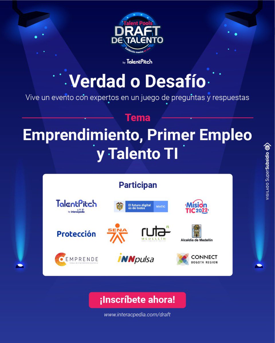 talentpitch_'s tweet photo. ¡MAÑANA! 🗓 Abrimos el último #DraftDeTalento del año con Verdad o Desafío: la charla donde trataremos temáticas tendencia de TALENTO junto a algunas de nuestras organizaciones aliadas.

Agéndate e inscríbete de forma 100% gratuita 👉🏽 https://t.co/HcT6zW2iJU https://t.co/PHwcxTPnI1