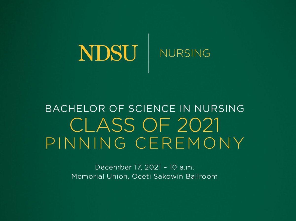 ndsuhhs's tweet photo. More reasons to 🎉🎉 celebrate 🎉🎉 on Friday! NDSU Nurse Pinning Ceremony - 10 a.m. - NDSU Memorial Union - Oċet̄i Ṡak̄owiɳ Ballroom.🤘🏿 #ExperienceNDSU #NDSU2021grad https://t.co/RRn14SnbHx