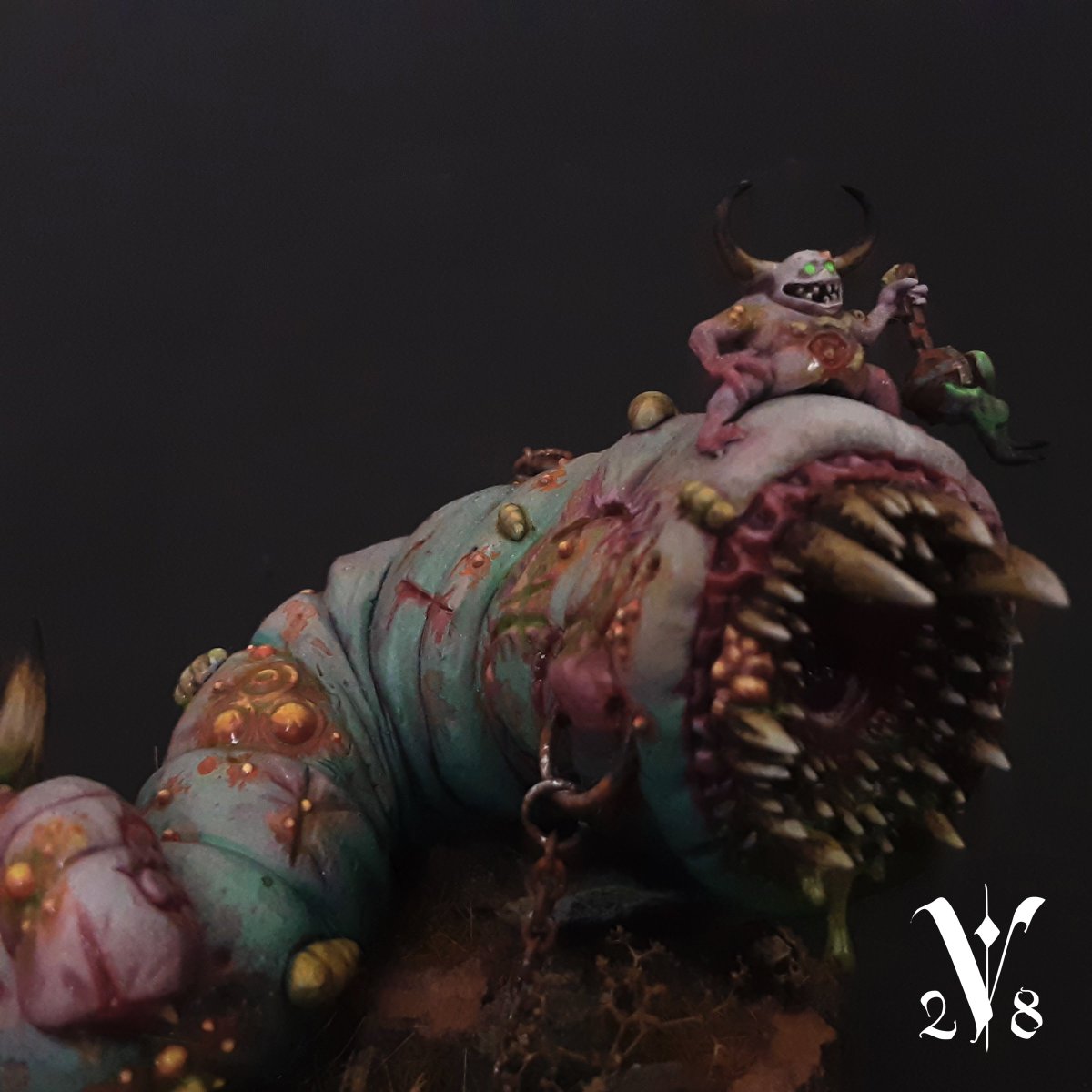 virulent28's tweet photo. - Beast of Nurgle -

So far I think this is the mini I love the most. I'm not a fan of the GW beast of nurgles and wanted to push myself to sculpt more, I knew my nurgle army would include big flies so it felt feeting to add some giant worms to it as well. https://t.co/5QlGa2ALGM