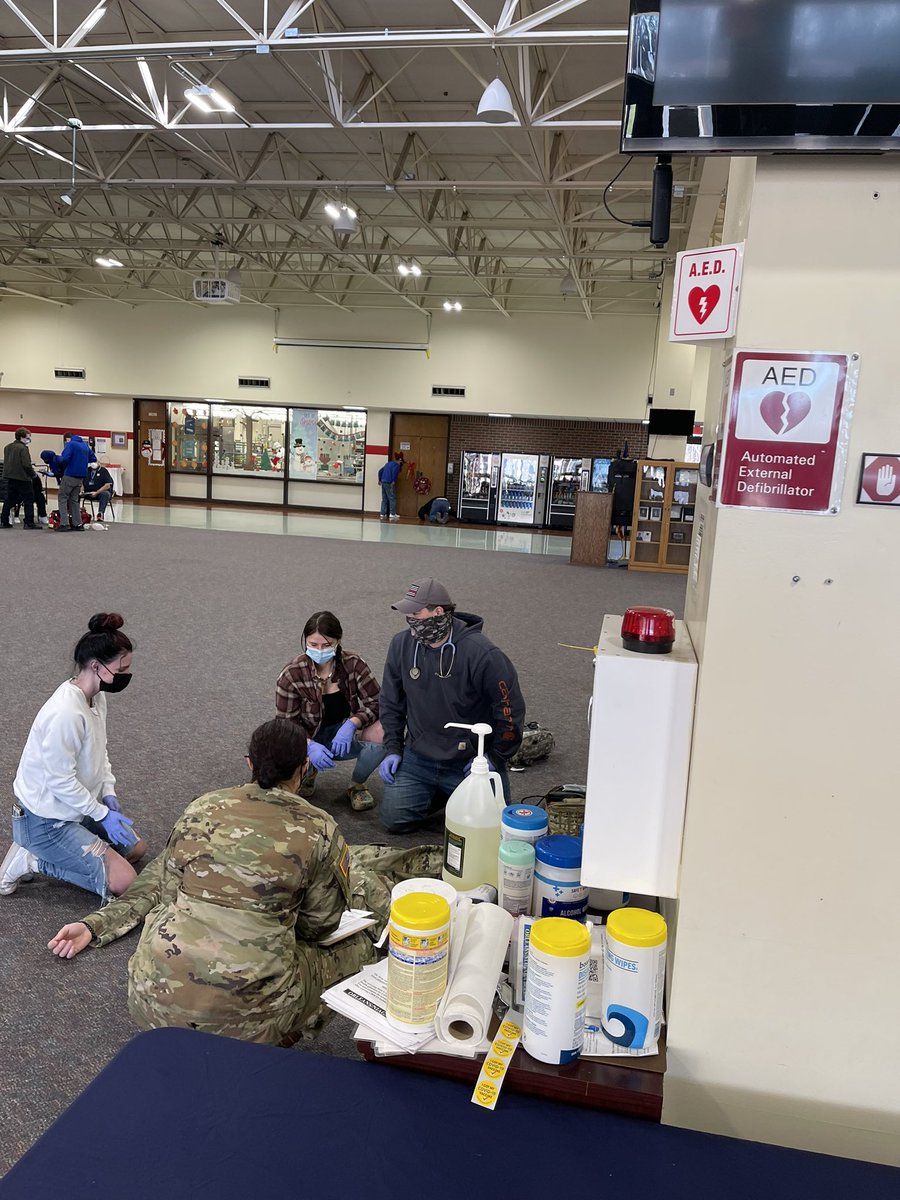 SSBindemann's tweet photo. Students in Mrs McCartin’s Emergency Medical Services program were practicing their skills and techniques this morning. Visit from representatives from the US Army made the experience even better! #engaged #cte @ONBOCES https://t.co/NdXSKNinS5