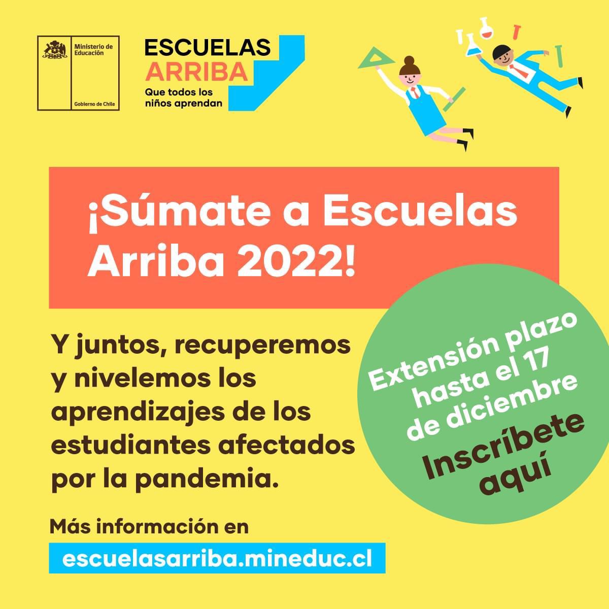 seremieducantof's tweet photo. ¿𝗧𝗲 𝗲𝗻𝘁𝗲𝗿𝗮𝘀𝘁𝗲? Extendimos el plazo hasta el 17 de diciembre 🤩 Súmate a #EscuelasArriba2022 y nivela la formación de tus alumnos(as). Inscripción aquí 👇 https://t.co/oq8jM7cz8Z
📣 #Antofagasta ¡pasa la voz! https://t.co/jvx6louyT7