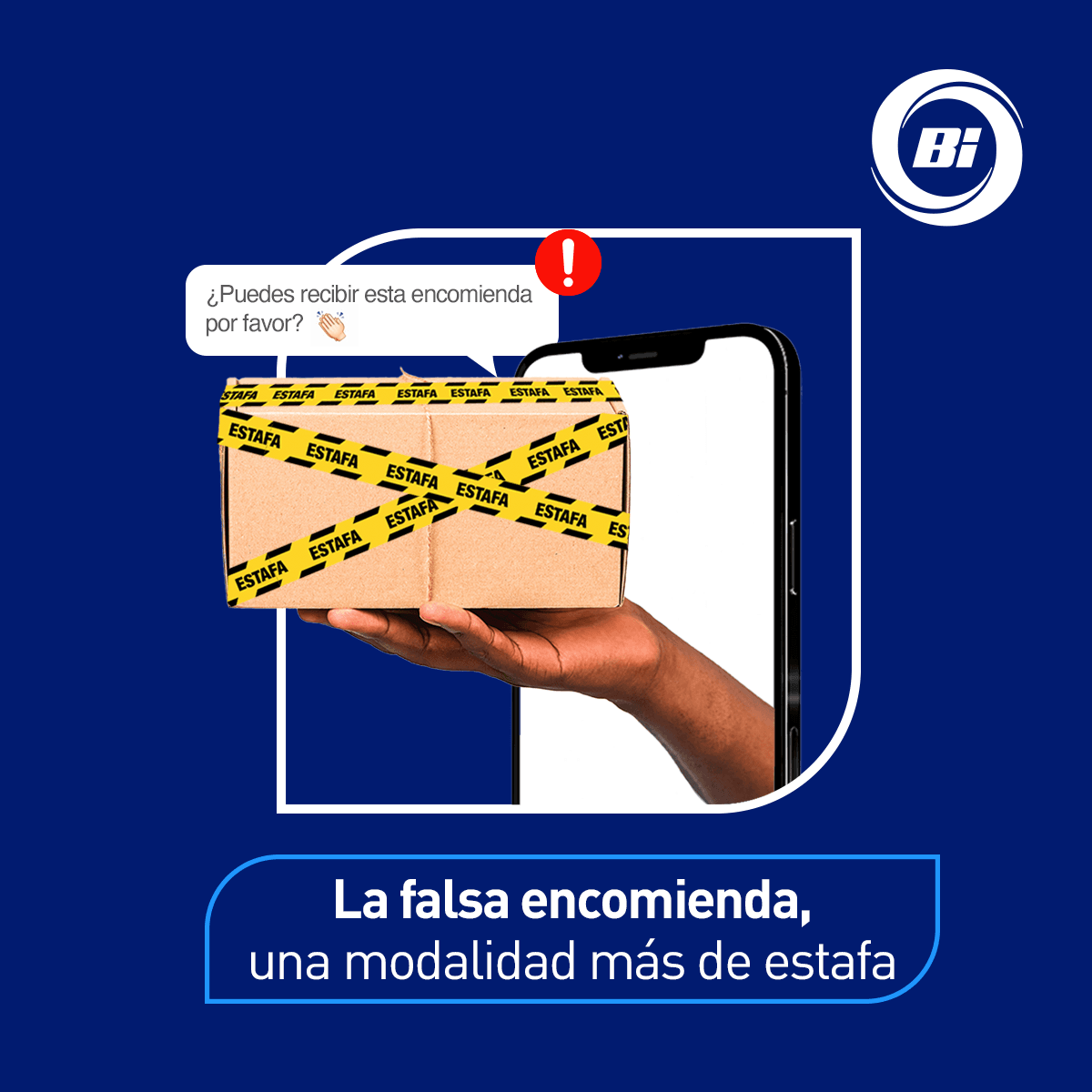 BancoIndustrial's tweet photo. ⚠️ Si recibes un mensaje de un amigo o familiar que vive en el extranjero y te pide que por favor recojas una encomienda... ¡Cuidado! Por más confianza que tengas en ese contacto, se puede tratar de una estafa. Conoce más aquí  ► https://t.co/Zzqqtj1stm #SeguridadBi https://t.co/eaPAIFxEUH