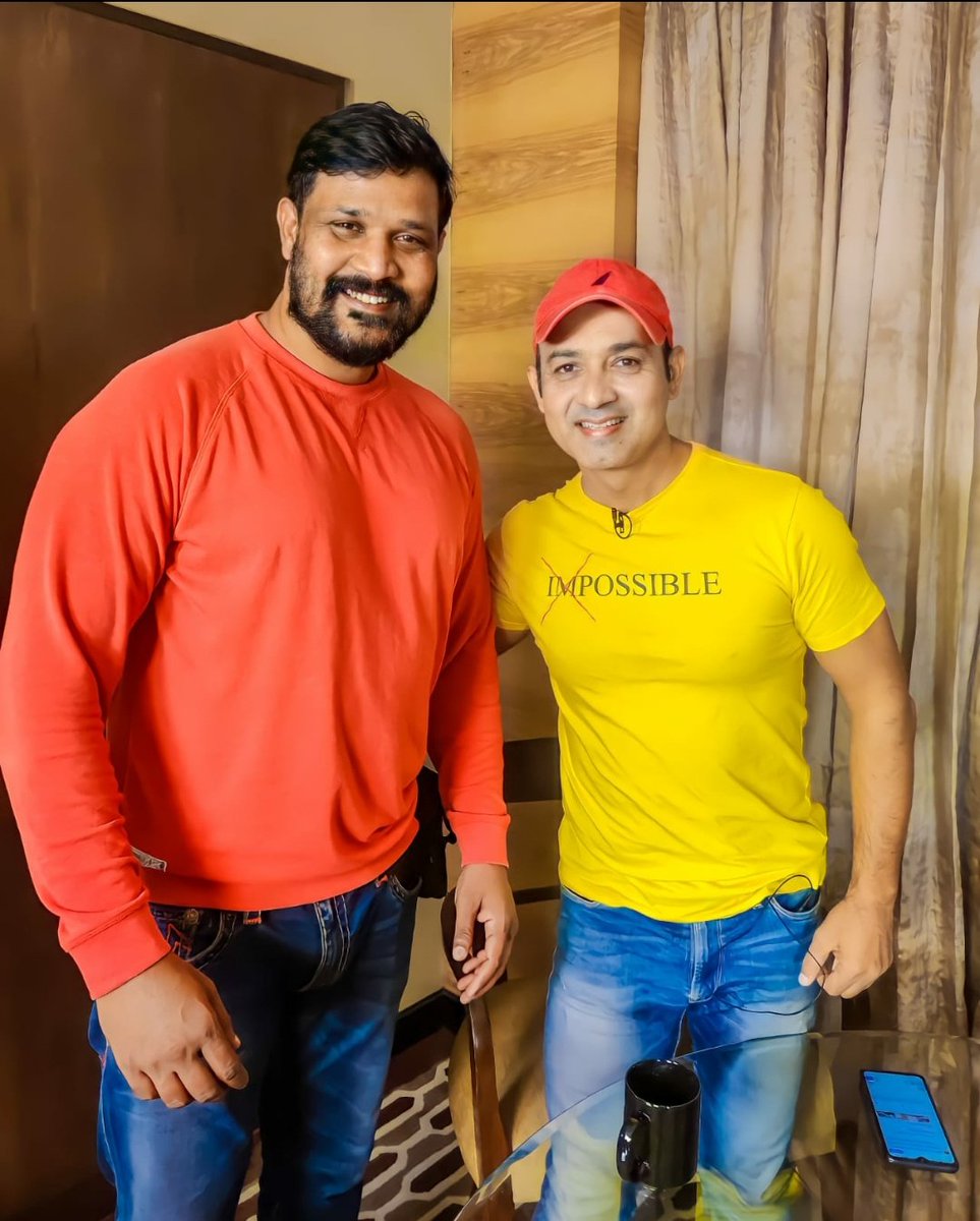 iFaridoon's tweet photo. Lovely meeting Kichcha Kiran yesterday. He's the personal security guard of #KichchaSudeepa 

He's also a huge @deepikapadukone fan and has a tattoo of hers on his right hand. https://t.co/1J3oR22Qb6