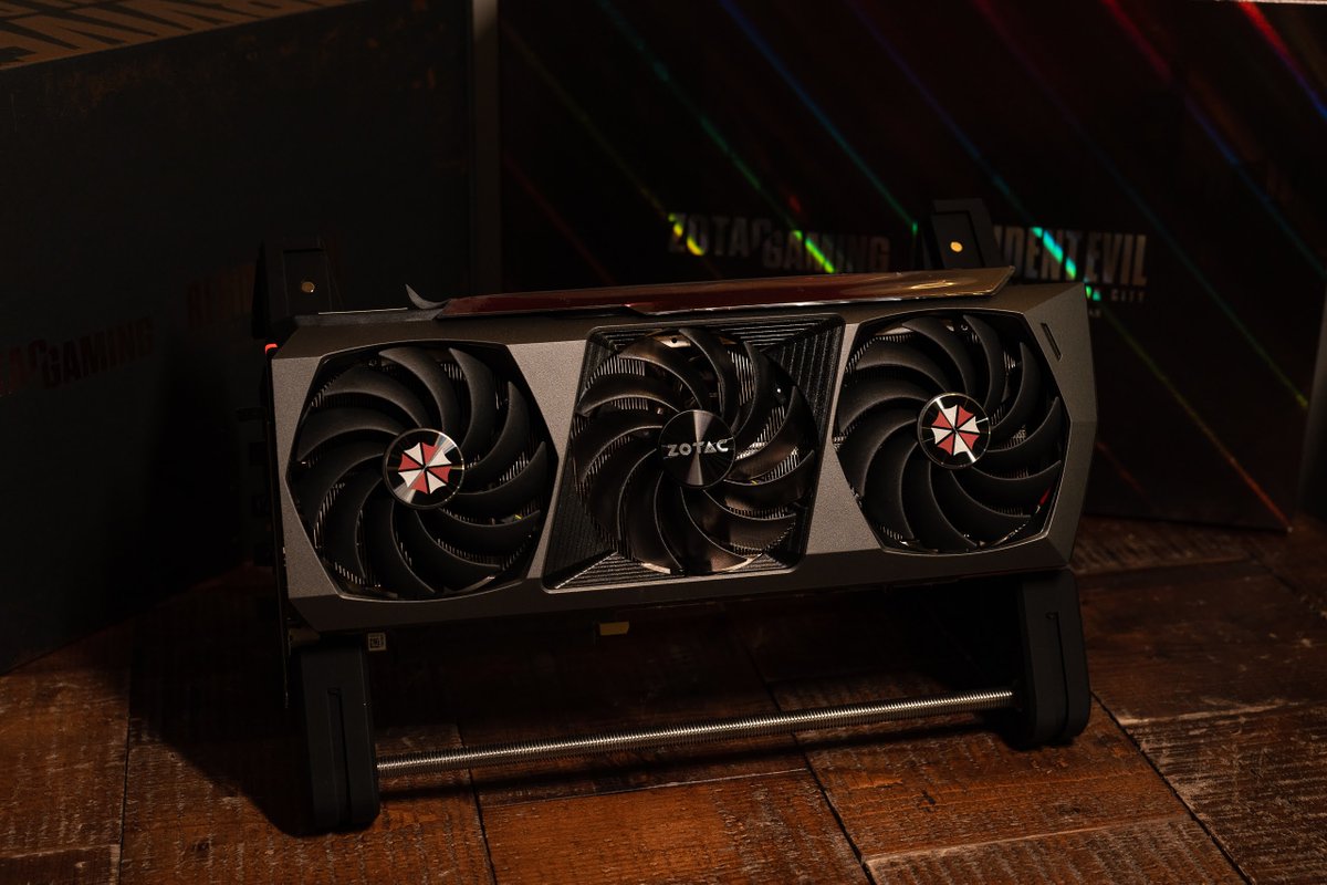 ZOTAC's tweet photo. The ZOTAC GAMING AMP Extreme Holo RESIDENT EVIL: WELCOME TO RACCOON CITY Special Edition GPU in the flesh. It can be yours.

Learn more: https://t.co/I8Qc2rXjqm

credit: FB @Marks.Fab

#ZOTAC #ZOTACGAMING #ResidentEvil #Custom #GPU #SurviveWithPower #ZOTACxRE https://t.co/frZQJhiB1I