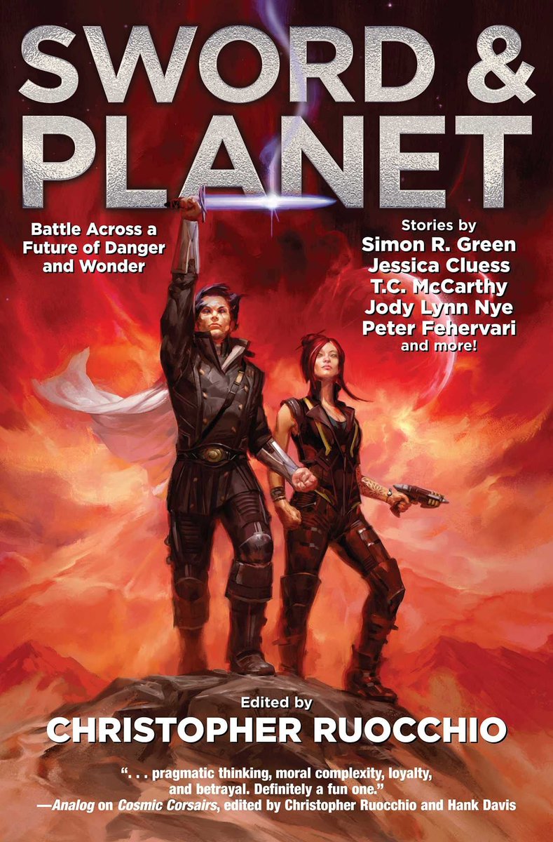 SWORD AND PLANET by Christopher Ruocchio, from @BaenBooks. The strength of an anthology is variety, this has it in spades without losing the spirit of the genre it's celebrating. Fans of Burroughs and Brackett will be pleased, and there's life yet in a genre as old as Barsoom.