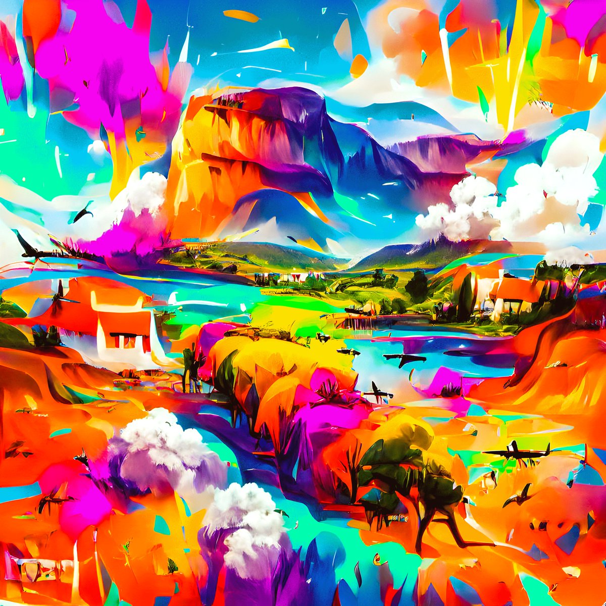 I will offer this #nft to a random person. 
“Rainbow Mountain” on @withFND! 

1⃣Follow me
2⃣Retweet this tweet
3⃣Tag 2 friends

Creator: @NFT_French
Collection: #AI ART
Price: 0.25 $ETH

A sumptuous mixture that offers a true play of colors of the most magnificent.

#NFTGiveaway