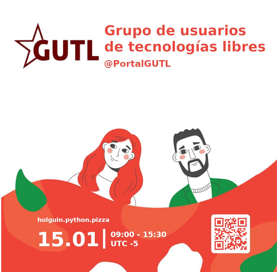 pythonpizzaconf's tweet image. Sin la comunidad de software libre en Holguín este evento no sería posible.
@PortalGUTL es un grupo de usuarios que promueven el uso de tecnologías libres.
#PythonPizzaHolguin2022 #sponsor
