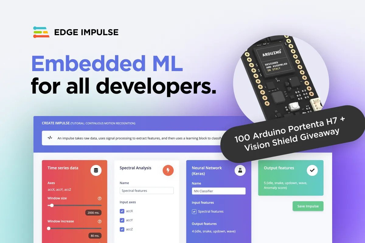 EmbeddedRelated's tweet image. GIVEAWAY ALERT - Anyone who creates an account in the month of December will be automatically entered to receive a Portenta H7 + Vision Shield, now fully supported by Edge Impulse: embeddedrelated.com/it/200/ #tinyml #embeddedml #machinelearning