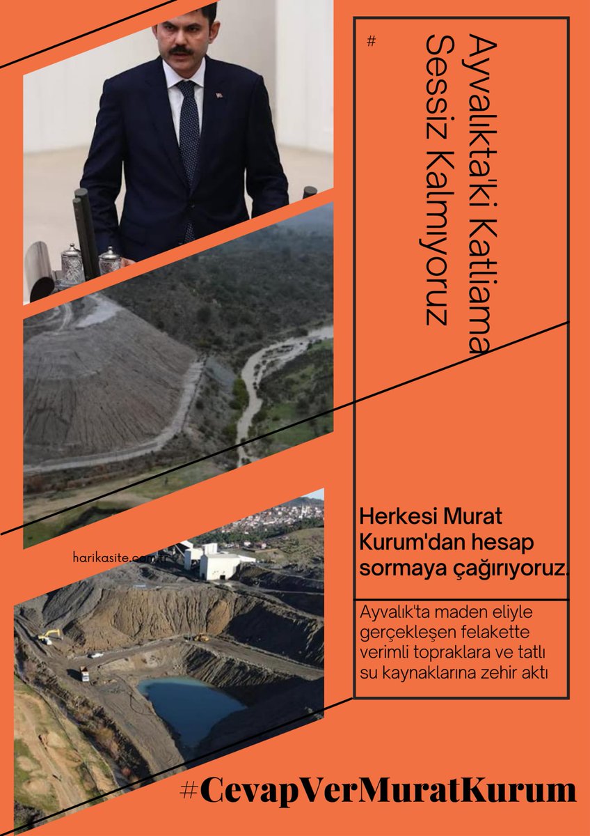 Ayvalık'ta yaşanan felakette; Bilfer Madencilik demir zenginleştirme tesisi atık deposu bir yıl içinde ikinci kez çöktü. Felaketin üzerinden 3 gün geçmesine rağmen halen sessizliğini koruyan Bakan Murat  Kurum'a çağrımızı bu sefer doğrudan yapıyoruz. #CevapVerMuratKurum <a href="/csbgovtr/">T.C. Çevre, Şehircilik ve İklim Dğş. Bakanlığı</a>
