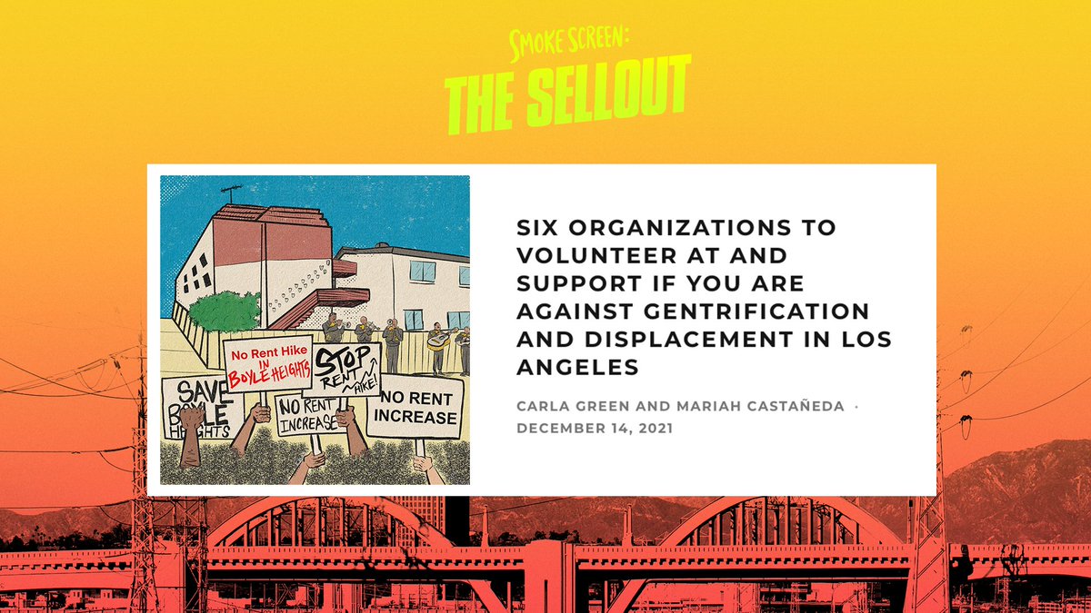 SmokeScreenPod's tweet image. The final episode is out! And it might leave you asking yourself, what can I do to help out my neighbors and fight the growing displacement in LA? Don’t worry we have you covered. @carlaflou @papayathemariah
  
➡️ lataco.com/volunteer-supp…