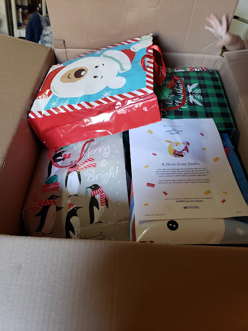 ChitChatMomBlog's tweet photo. @USPSOpSanta HUGE thank you to our family's Santa. Not pictured are the wonderful goodies included in the package for a few of us. Very big blessing #uspsoperationsanta
#BelieveInMagic #ElvesExist https://t.co/0UEGPLUHN5