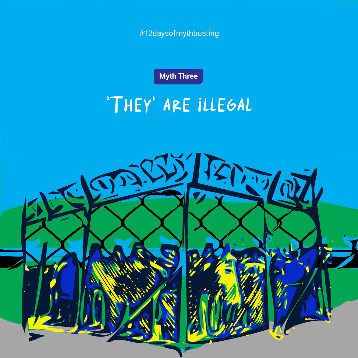 SBC_Theatre's tweet image. Since its inception, the UK has been a signatory of the 1951 Refugee Convention. This means that ANYONE who needs safety has a legal right to come to the UK to be kept safe.

We can&apos;t shout this loudly enough: NO HUMAN IS ILLEGAL

#NoHumanisIllegal #RefugeesWelcome #enddetention