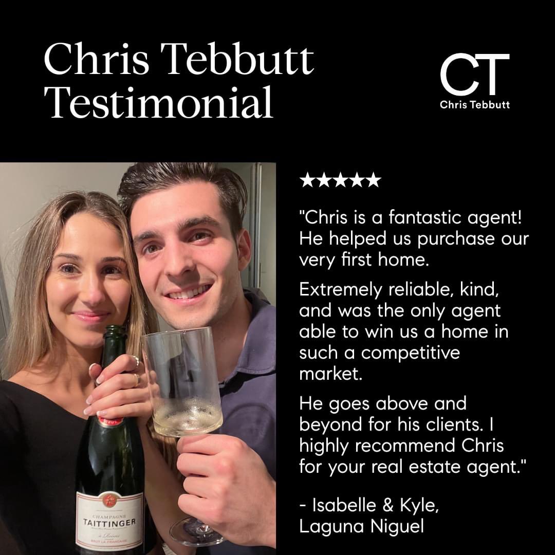 Congratulations to my wonderful first time home buyer clients Isabelle & Kyle! It's so rewarding to help my clients achieve their dreams!

#firsttimebuyer #homeowner #findyourplaceintheworld #lovewhereyoulive #lagunaniguel #clientsofcompass #winwin