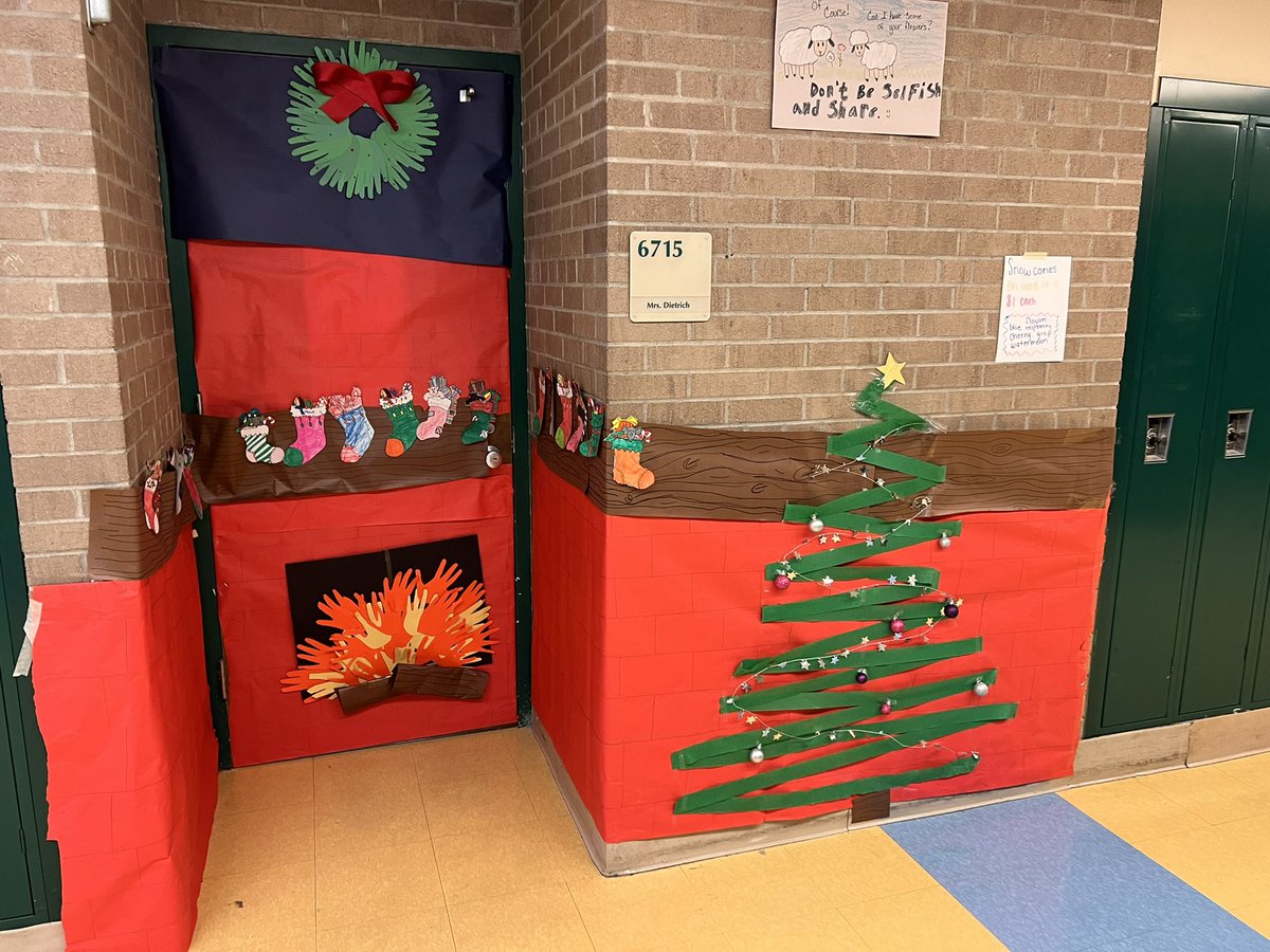 SmsSbryan's tweet photo. We had a Holiday door decorating contest at school. I’m glad I’m not a judge! https://t.co/6Szb6KILTj