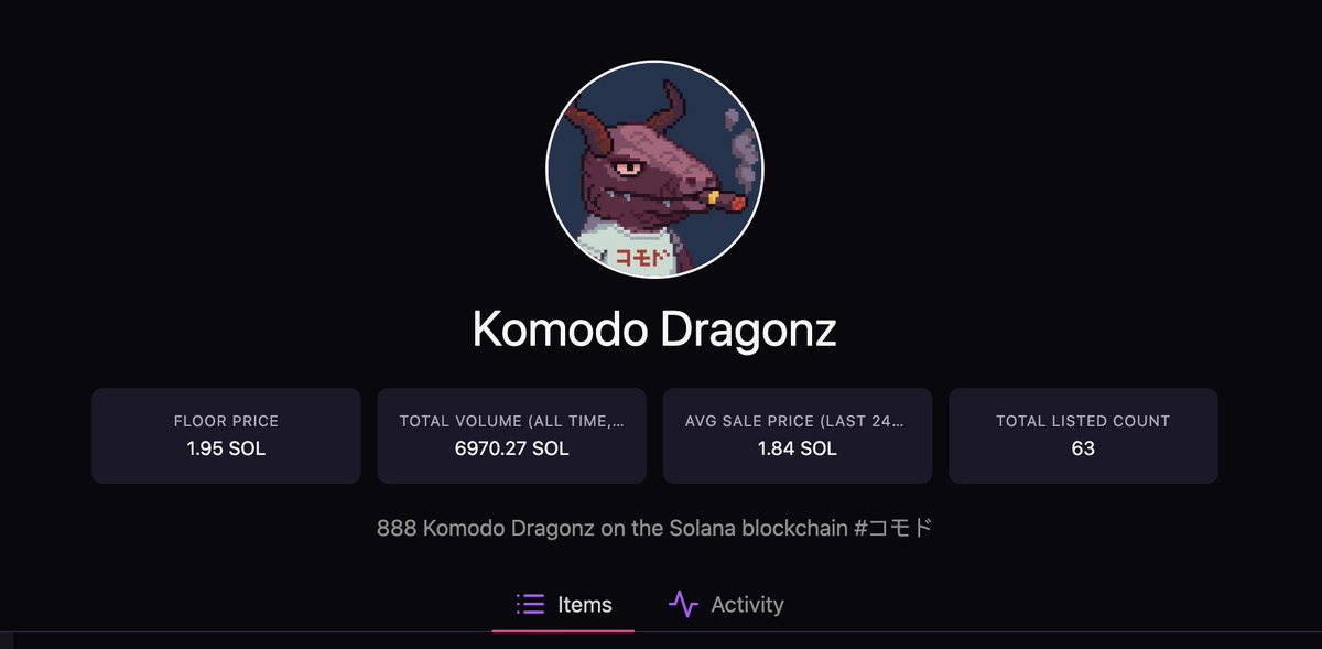 Komodo_Dragonz_'s tweet photo. 63 LISTED out of 888 Supply... Might be #noothing
@MagicEden_NFT 2 Sol Floor
@Komodo_Dragonz_ are receiving $GNAR Tokens daily! Why are not HOLDING with us???? https://t.co/5t7bMtvKNw
