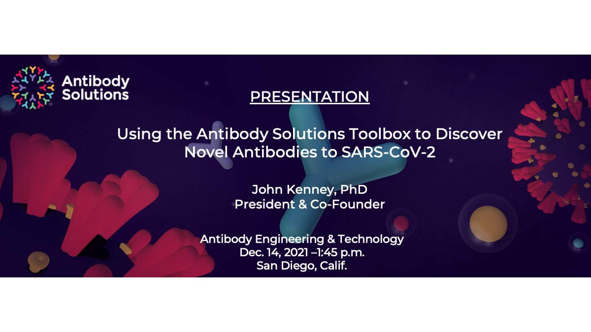 AntibodySol's tweet photo. ➡️ATTN #ANTIBODYENG attendees &amp; @TheAbSociety members | At 1:45 today, John Kenney will deliver a presentation illustrating how we used the Antibody Solutions Toolbox to Discover Novel Antibodies to SARS-CoV-2. We hope to see you there! #antibodyresearch
https://t.co/u7Q8HwrkSg https://t.co/NbZ51b5i8B