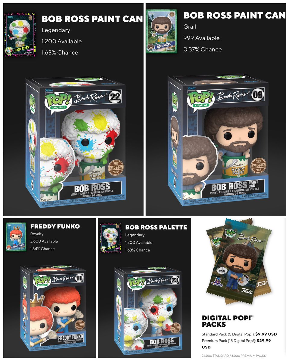 DisTrackers's tweet photo. Bob Ross Digital Pop NFTs are dropping on 12/21 at 11AM PT.
.
https://t.co/SMUTy1SldU https://t.co/rEvwHlvCu1