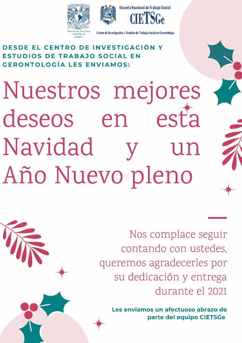 CietsgeO's tweet photo. Nos despedimos del 2021 para dar la bienvenida a un agradable 2022. Queremos que venga rebosante de alegría, amor y felicidad. Esperamos seguir contando con su apoyo.
¡Nuestros mejores deseos para la realización de todos sus objetivos! https://t.co/ZjnXII5D22