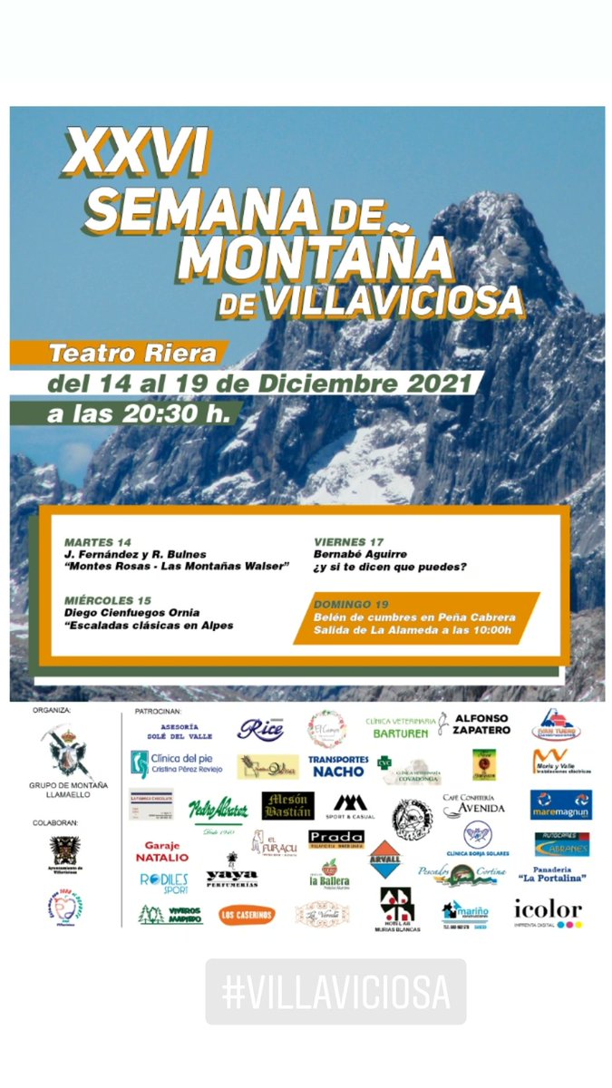 AytoVillaAst's tweet photo. 🏔️XXVI Semana de Montaña del 14 al 19 de diciembre en el @TeatroRiera con diferentes charlas y proyecciones a las 20.30h.🏔️
👉https://t.co/MAcpom5f9P
#villaviciosa #ComarcadelaSidra #Asturias #NavidadenlaVilla https://t.co/0CEZHmDG4t