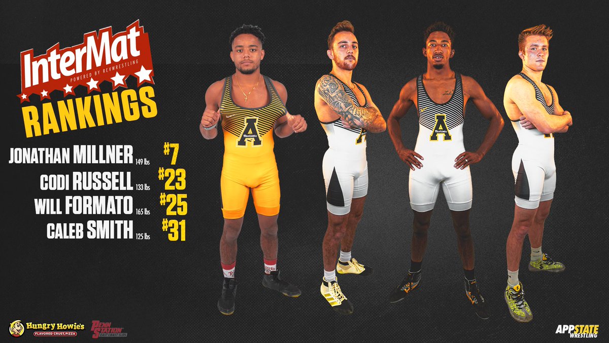 Rankings from <a href="/InterMat/">InterMat</a>: 

125: 3️⃣1️⃣ <a href="/gas_caleb/">Caleb Smith</a>

133: 2️⃣3️⃣ <a href="/c_russell4/">Codi Russell</a>

149: 7️⃣ <a href="/JCM138/">Jon Jon</a>

165: 2️⃣5️⃣ <a href="/willformato/">Will Formato</a>

#ReachTheSummit