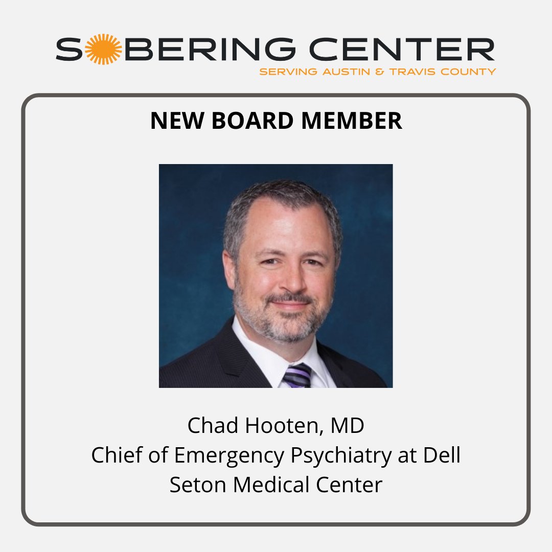 Were welcoming another new Board Member!
 After serving in the US Navy, he received his BA from UNT, his MD from UT Medical Branch &amp; was Chief Resident at UT Health Science Center in San Antonio. His interests are emergency psychiatry and education of med students &amp; residents!