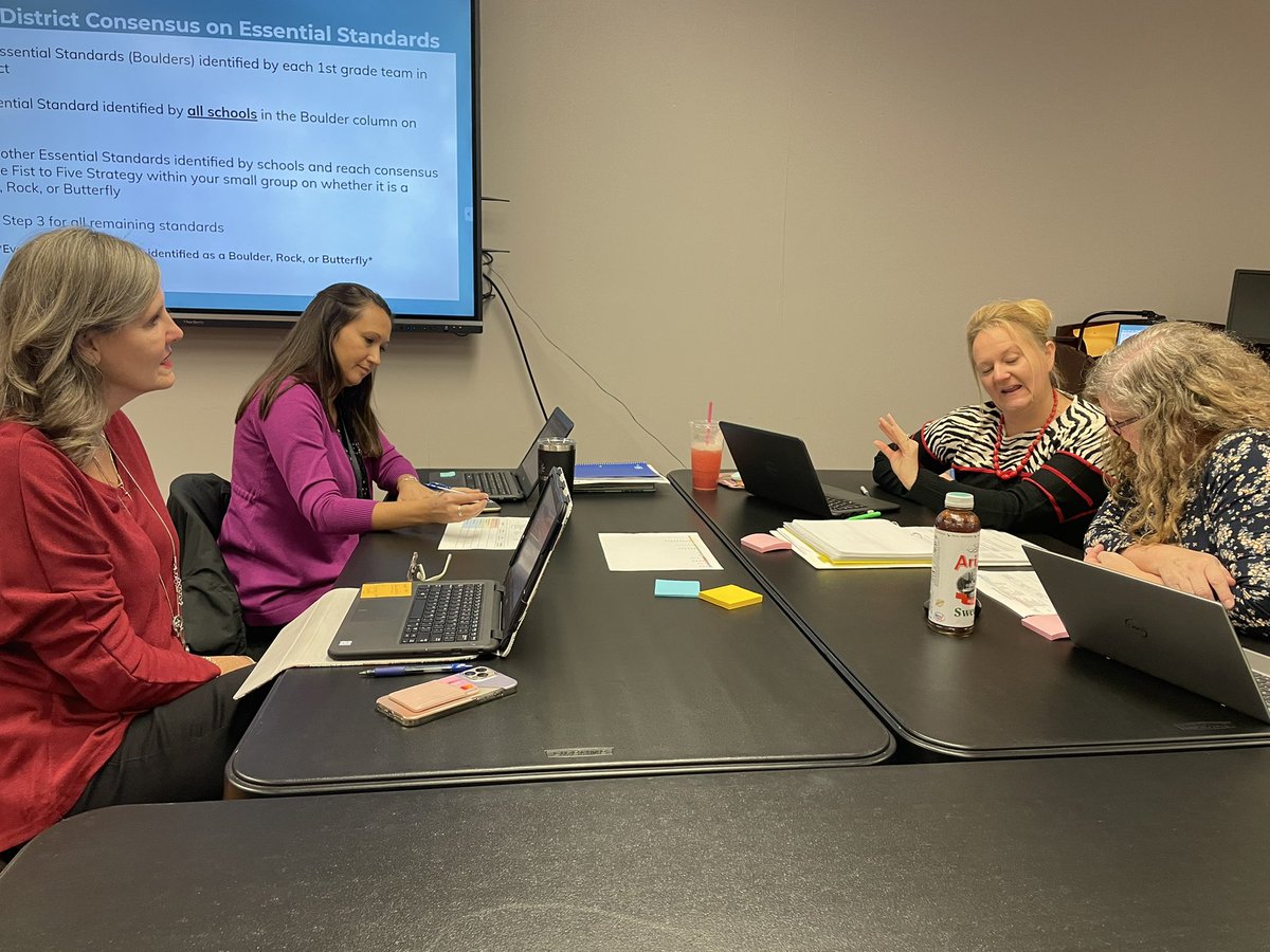 RachelEvans05's tweet image. Oh my goodness!! The collaboration and conversations this morning as our math coaches and first grade teacher reps reached consensus on math essential standards was REMARKABLE! This PLC is 💯🤩🥇! #ReadySetForwardMCSS #atplc