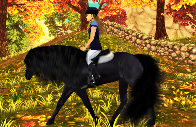 TStormsister's tweet photo. Hello everyone!
🍁Me and my Jorvik Friesian in the Autumn🍁
In the last couple of days i've been sitting and editting some picture of the Jorvik Friesian from the game Star Stable Online!
Edit program: GIMP2 
Shat do you think about it?
#StarStableOnline https://t.co/GEvTIwcAww