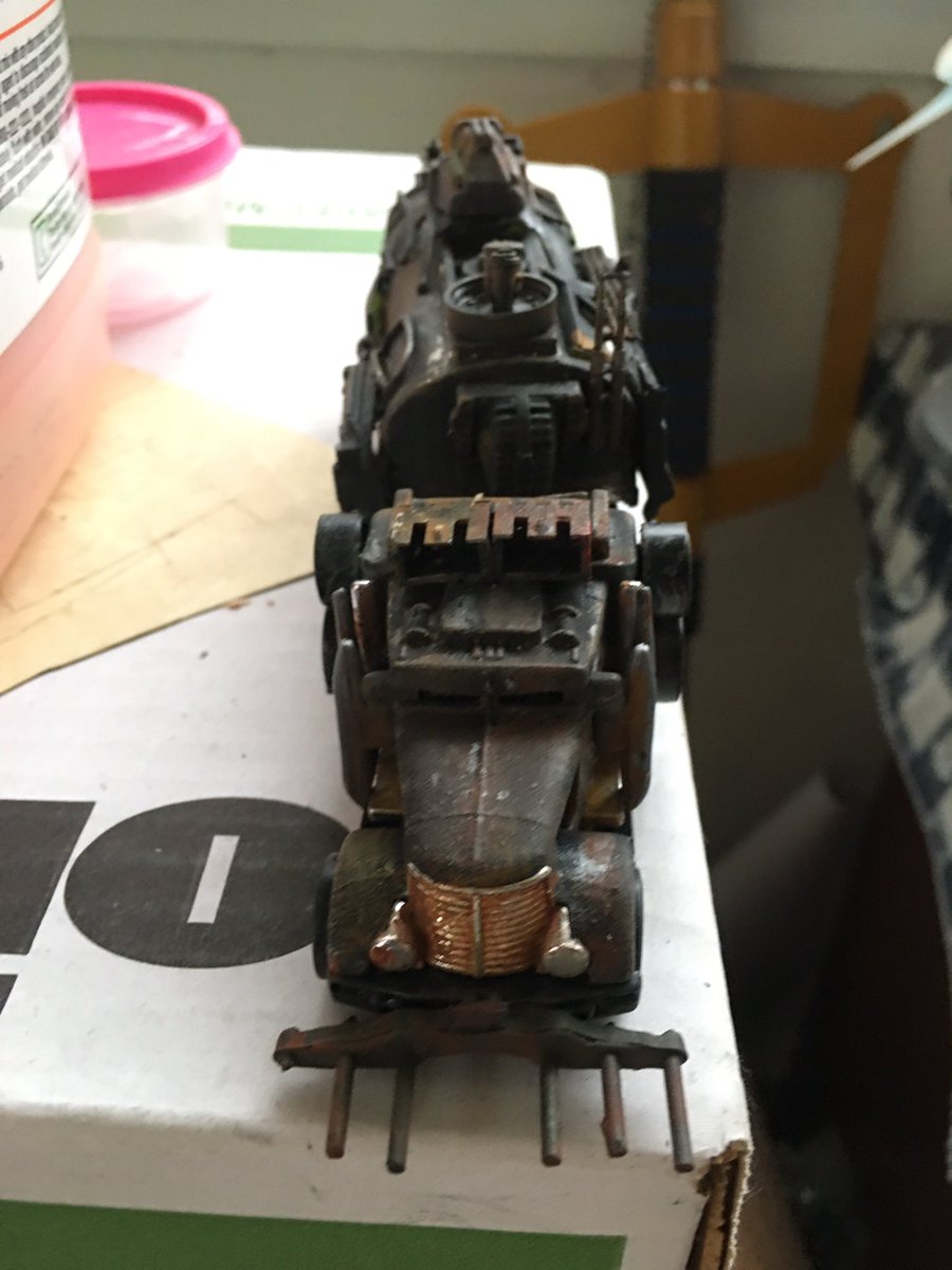 ShadowFoxCospl1's tweet photo. Road Warrior V8 Interceptor is coming together nicely. I have more mods and parts to make but the bulk of it looks great so far. As for the new War Rig it’s basically done it’s just waiting on armaments and it’ll be done.
#MadMax #gaslands #v8interceptor #warrig #toycommunity https://t.co/AW2rPItmET