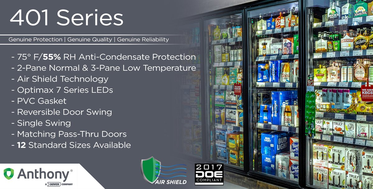 Open the door to value and quality with Anthony’s 401 Series doors. Our new Air Shield Technology paired with our next generation frame provides genuine quality and reliability. The 401 Series has been slam tested to 500,000 cycles and is DOE compliant. bit.ly/3xOPa5D