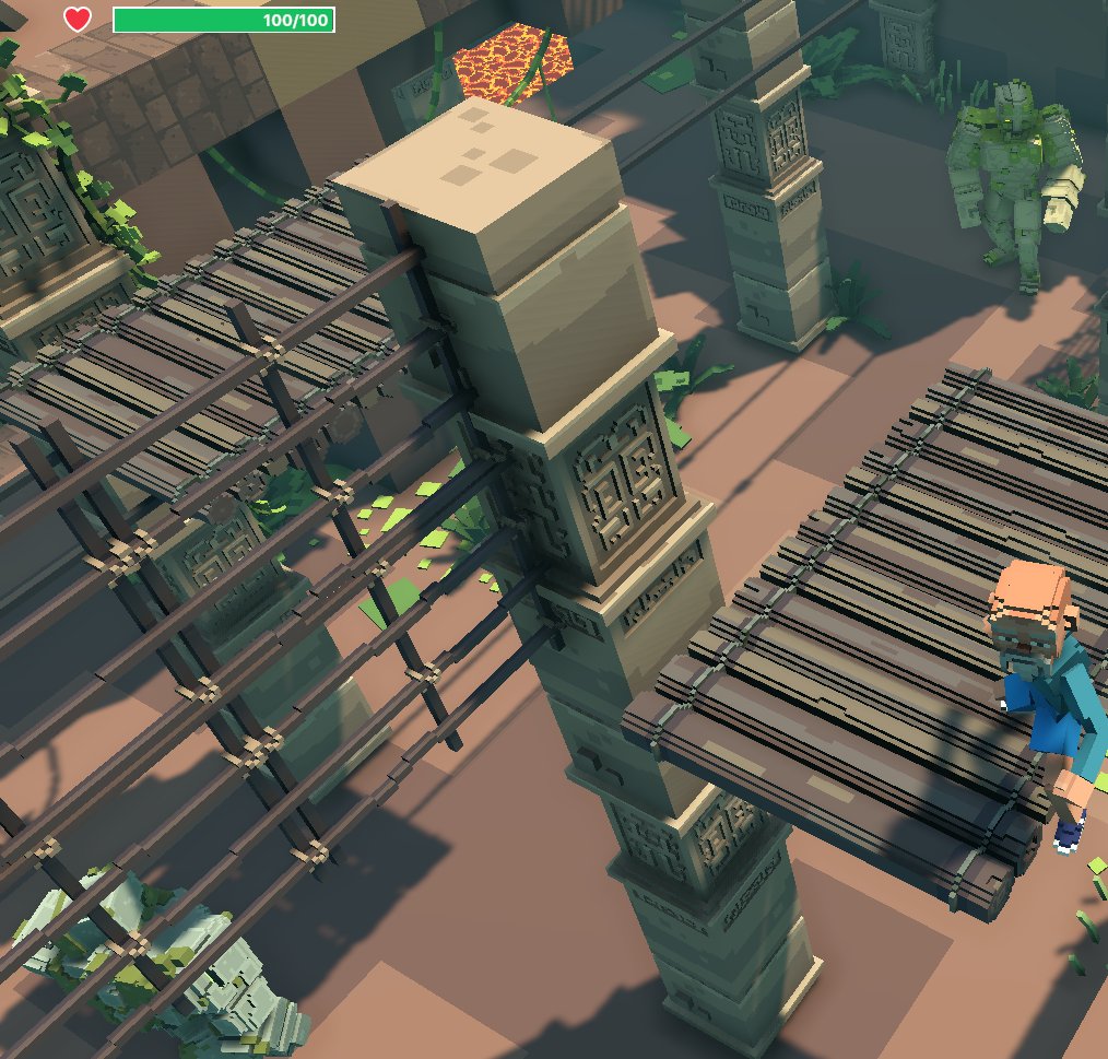 vikerpolo's tweet photo. @TheSandboxGame There are 2 golems in the pit at the end https://t.co/AiNqkjDycY