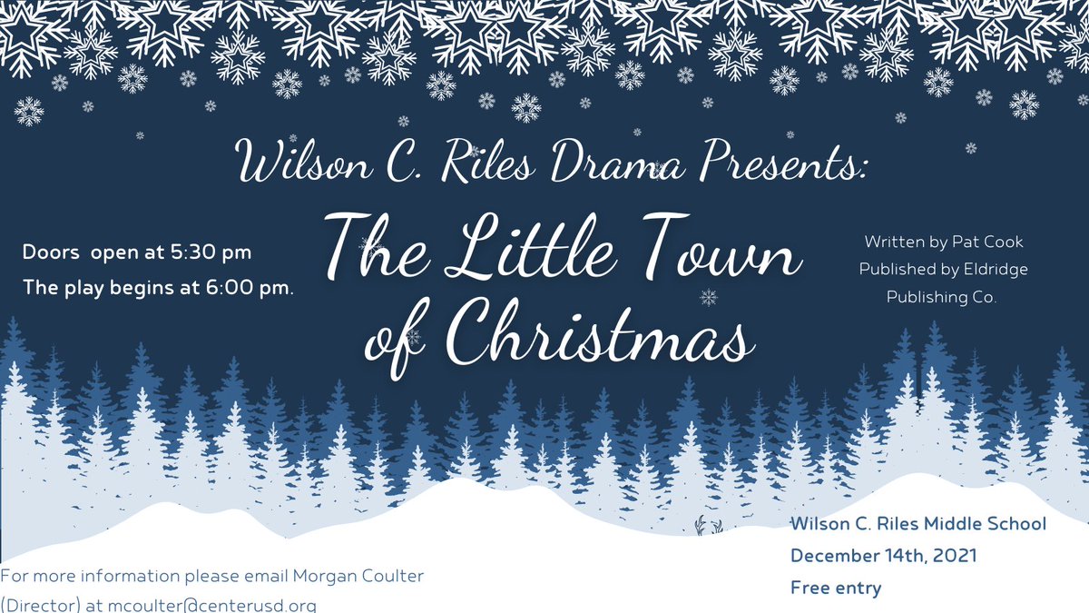 WilsonRiles's tweet photo. 🎭Come to our drama performance tonight! It's free! Doors open at 5:30, play begins at 6 https://t.co/IUx2cQvxh4
