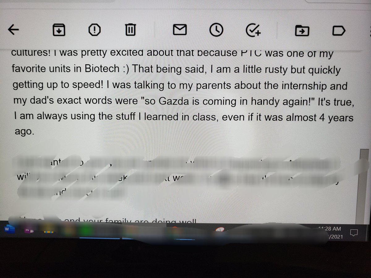 My students always have great timing. This year the students have a lot on their shoulders and that weighs on us teachers, especially at the end of semester. Got this email from a past student and it made my heart smile.