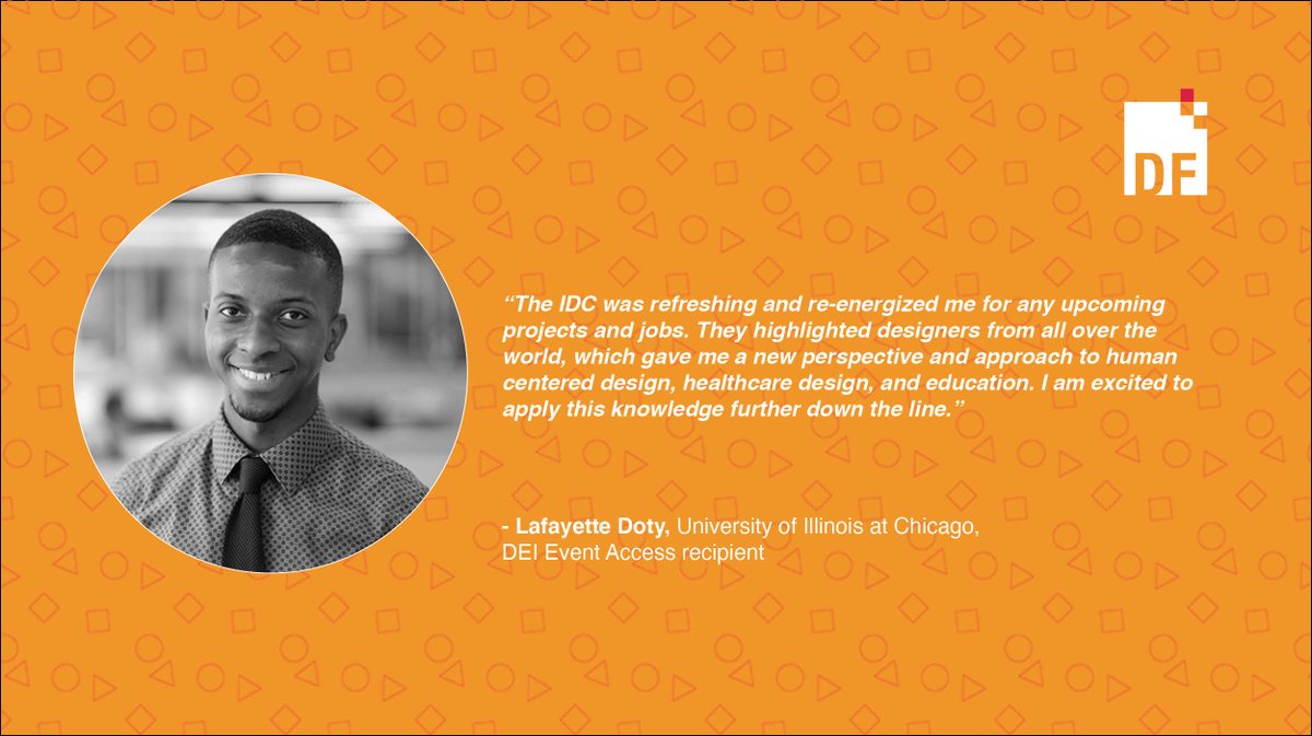 DsgnFoundation's tweet photo. Through our DEI Event Access program, we offer complimentary registration to @IDSA events like the @IntlDesignConf.
Donate to support this #IDSADesignFoundation program and more: https://t.co/oMSZlop3Xx https://t.co/2j1F3MZTYh