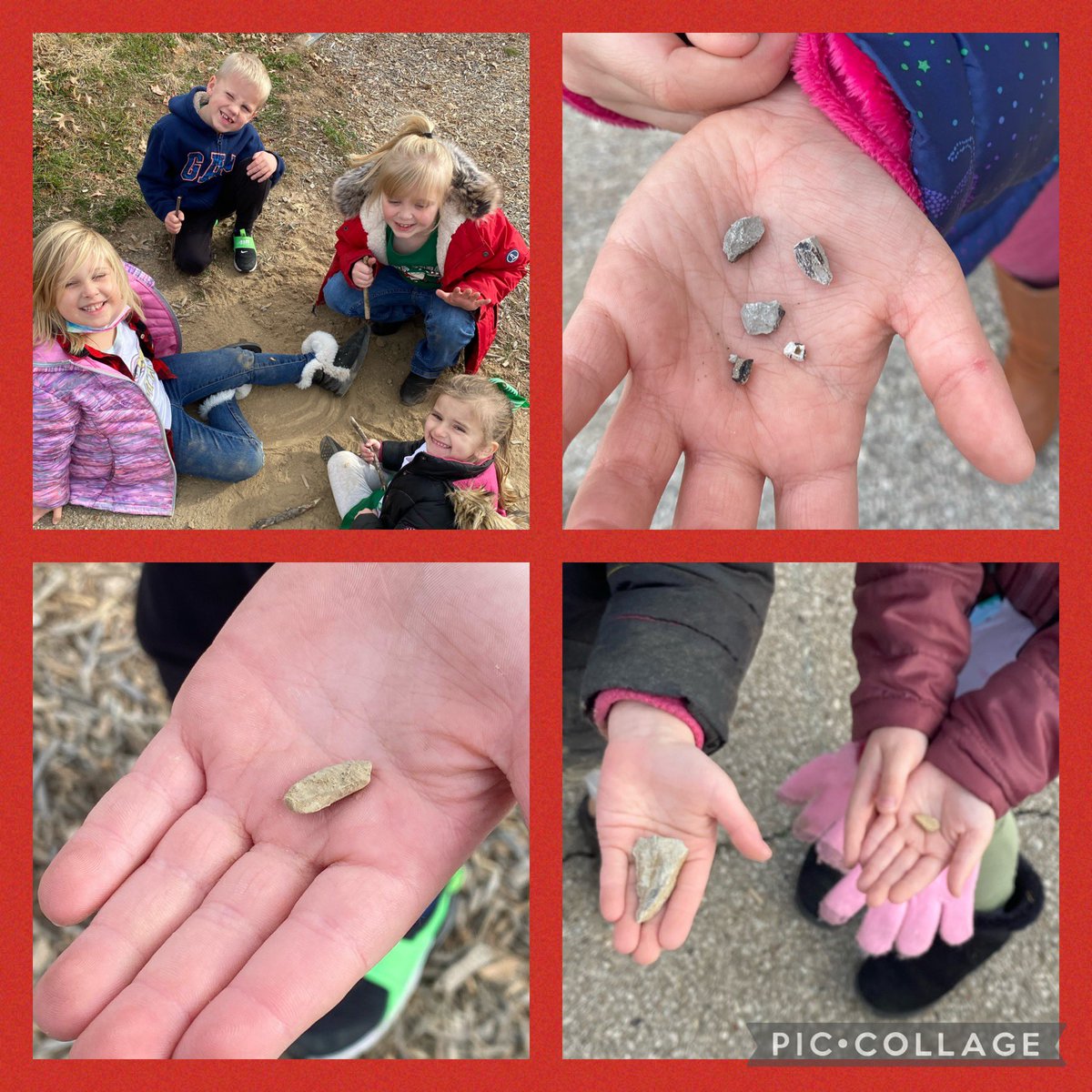 FoxElementary's tweet photo. The kindergarten archeologists @FoxElementary where busy finding dinosaur teeth. They found a bunch!Loved their excitement for one another as they dug up another…and another….and another! #FESstrong https://t.co/FnTMXMZ1pe