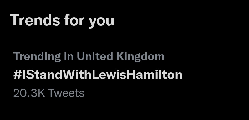 RT @lhamiltoncrew: LETS KEEP THIS UP, TEAMLH!!!!!!! #IStandWithLewisHamilton https://t.co/JJyHVzP1p5