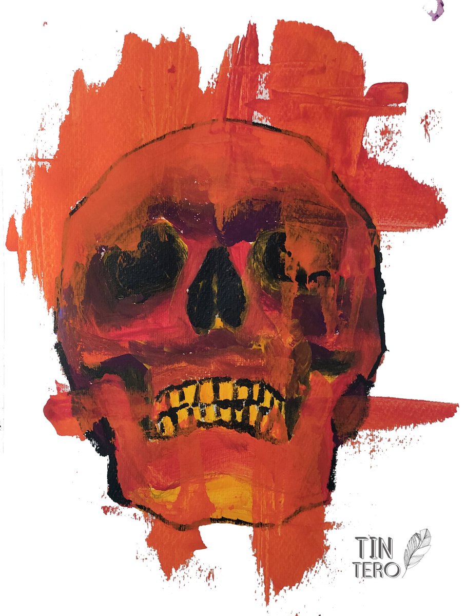 Una calavera en tamaño carta, espero que les guste, todo lo que hago está en venta y el 25% es donado a <a href="/FundacionToby/">Fundación Toby</a> para que puedan seguir con su trabajo a pesar de todas las difamaciones. Espero que me ayuden con un RT para que más personas me sigan aquí y en insta :)
