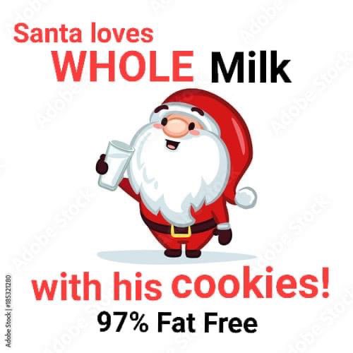 The milk with the red cap.