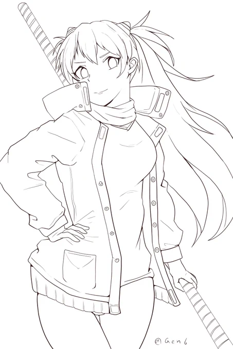 例によって線画も置いておきますので塗り絵にどうぞ。 