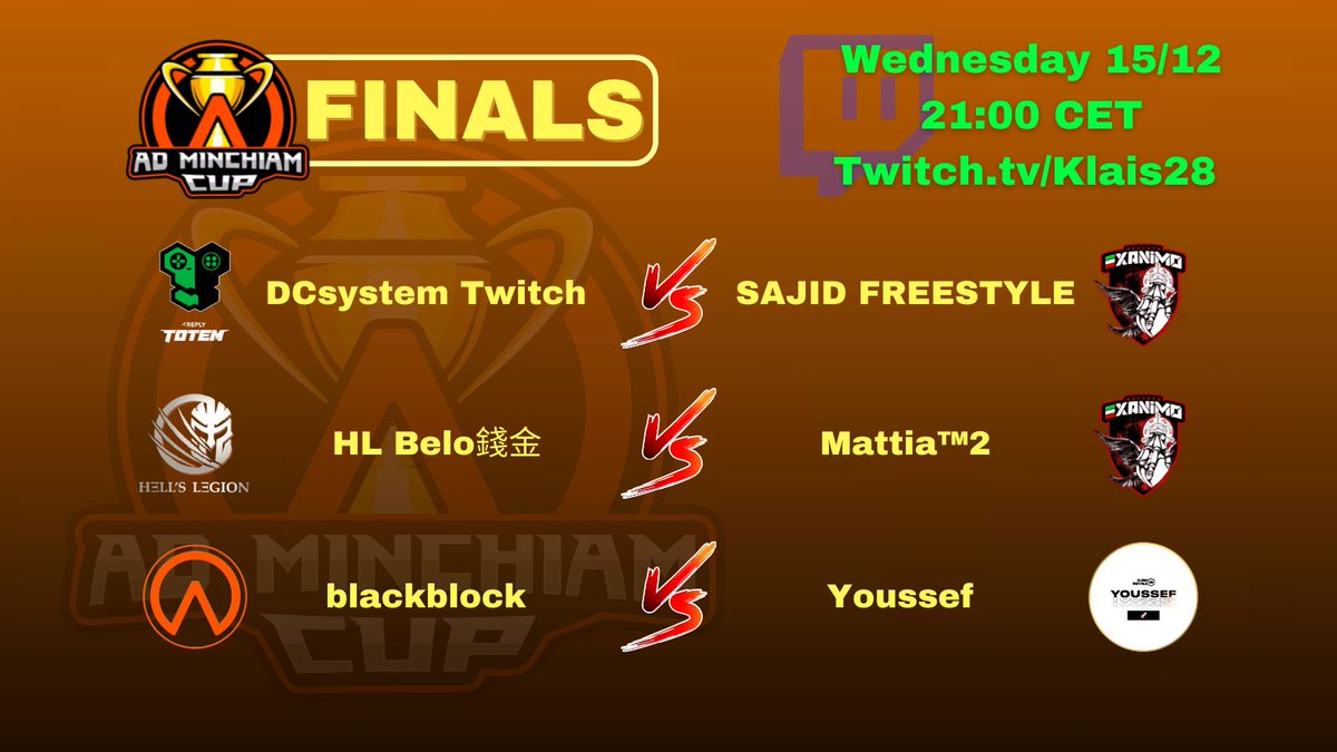 Ad_Minchiam_CR's tweet photo. 🏆｜AdM™ Cup Italia Finals
🗓｜Wednesday 15 Dec 9pm CET
💶｜220€
📺｜https://t.co/bHfhrJyrWU

1️⃣｜@DC_system 🆚 @Sagid_CR
2️⃣｜@AndreeeeCR 🆚 @ClashMattia
3️⃣｜@Blackblock_01 🆚 @Yousss03
(3/7)

🐧｜Referee @InterIsNoob
🗡｜Bracket https://t.co/9WyF6lgeEM

Who will won? https://t.co/zwGtcAPD3K