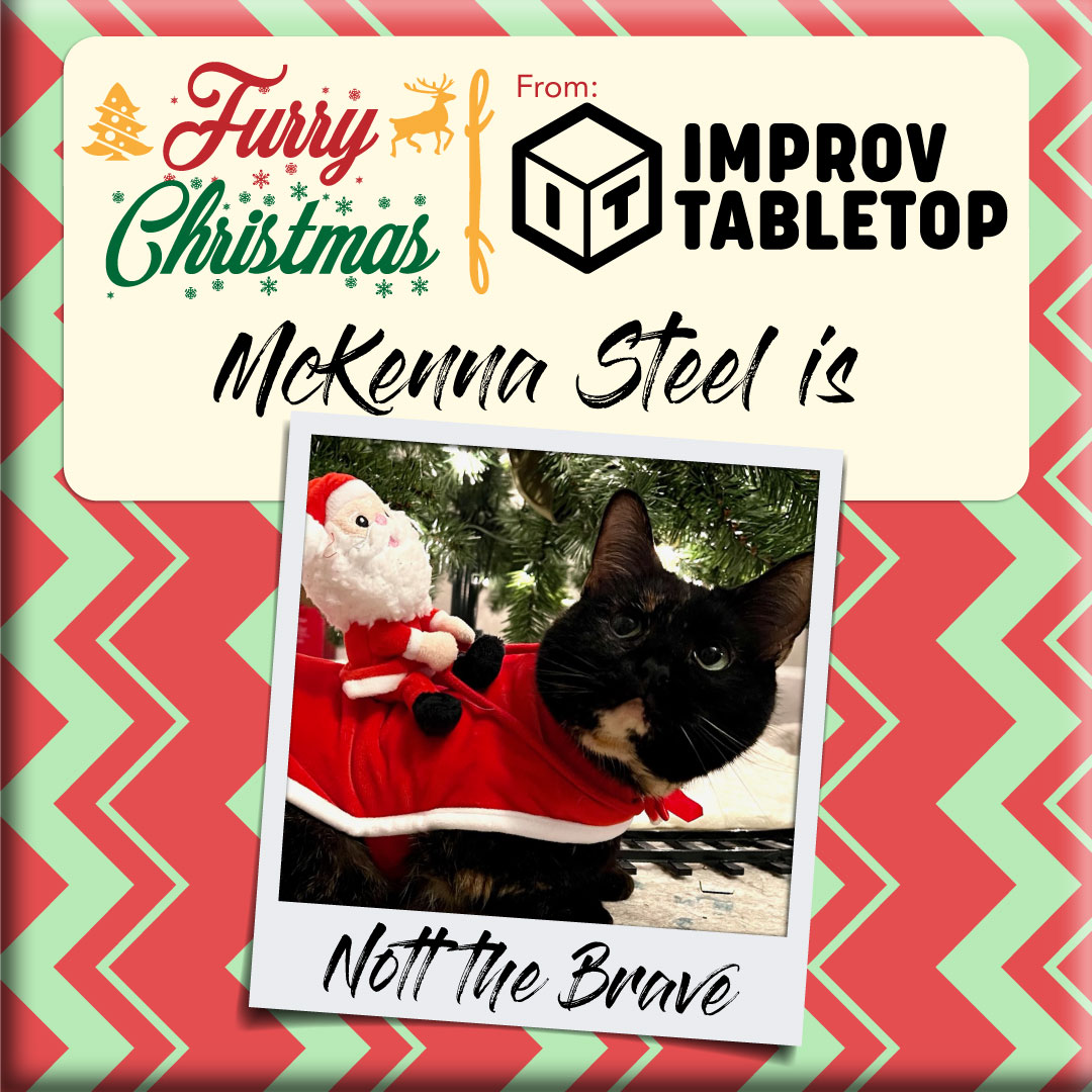ImprovTabletop's tweet photo. She may not have any teeth, but she’s got enough street smarts to bamboozle the Grinch himself! (Definitely a goblin rogue)
Played by the insurmountable @kennnnnyy22
•
#improv #ttrpg #actualplay #fateaccelerated #christmas #pets #santashelpers #nottthebrave https://t.co/PU7dxWeMWu